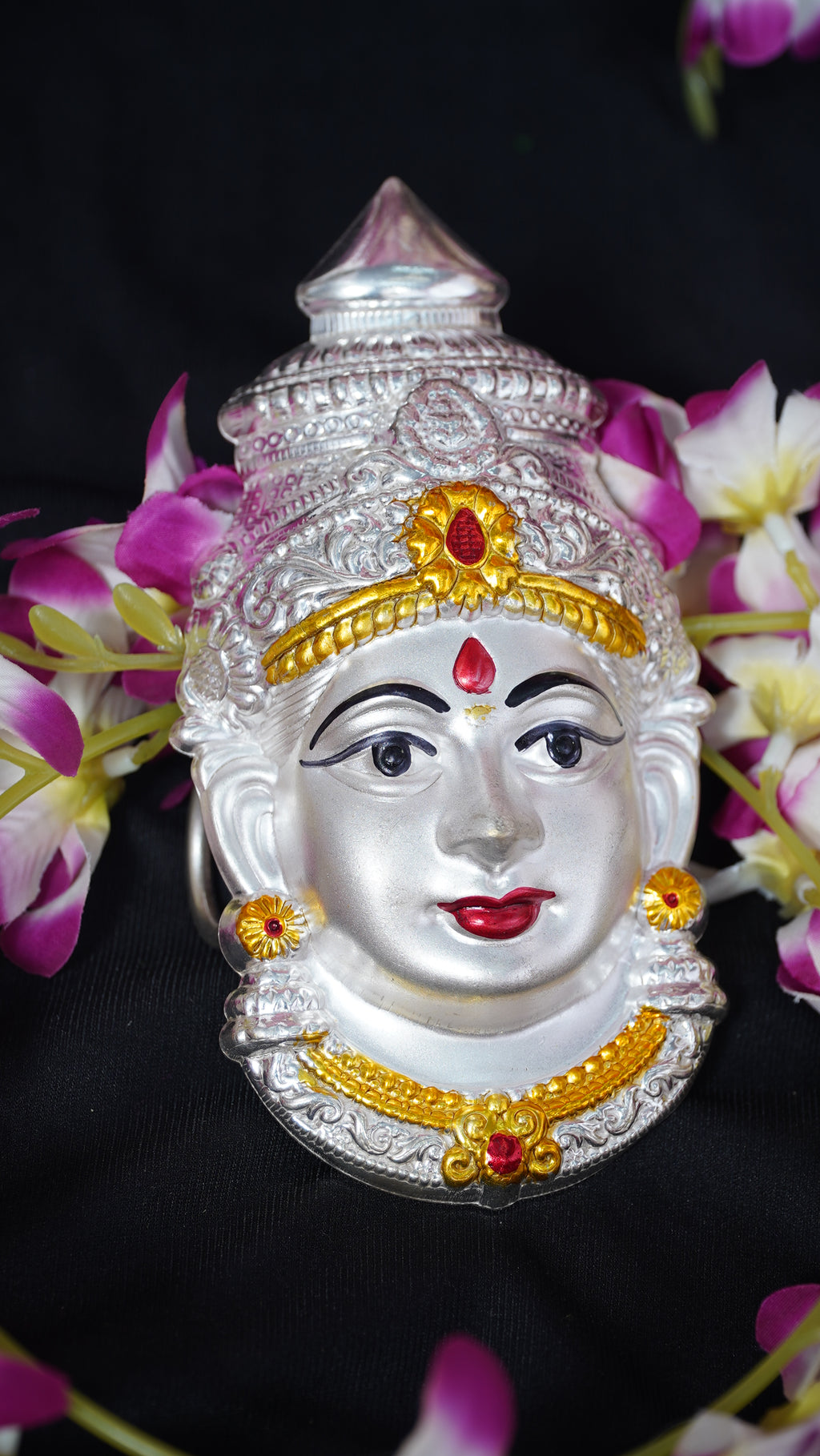 Combo - Ashta Lakshmi Kalash 6" + Lakshmi Mata Face 7" + Pooja Thali Set