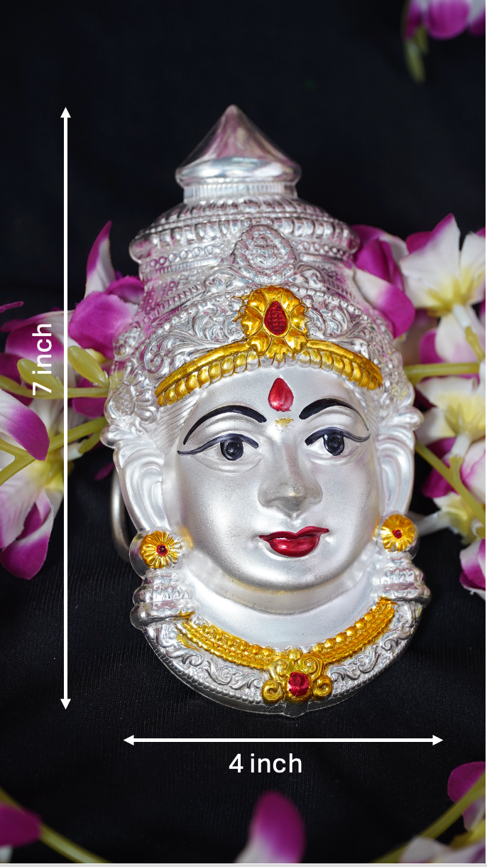Combo - Ashta Lakshmi Kalash 6" + Lakshmi Mata Face 7" + Pooja Thali Set